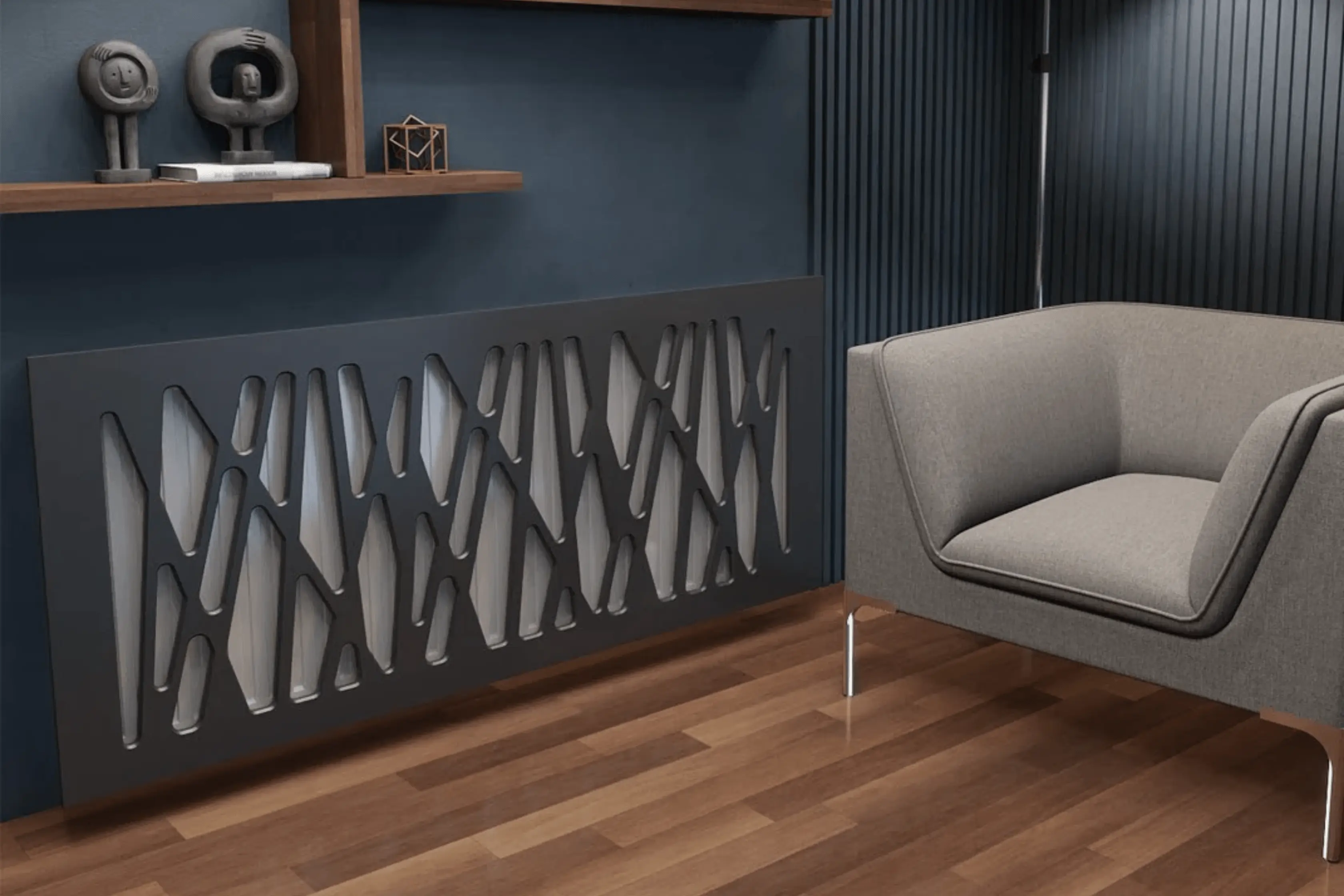 Modern Styled Metal Radiator Cover For Home